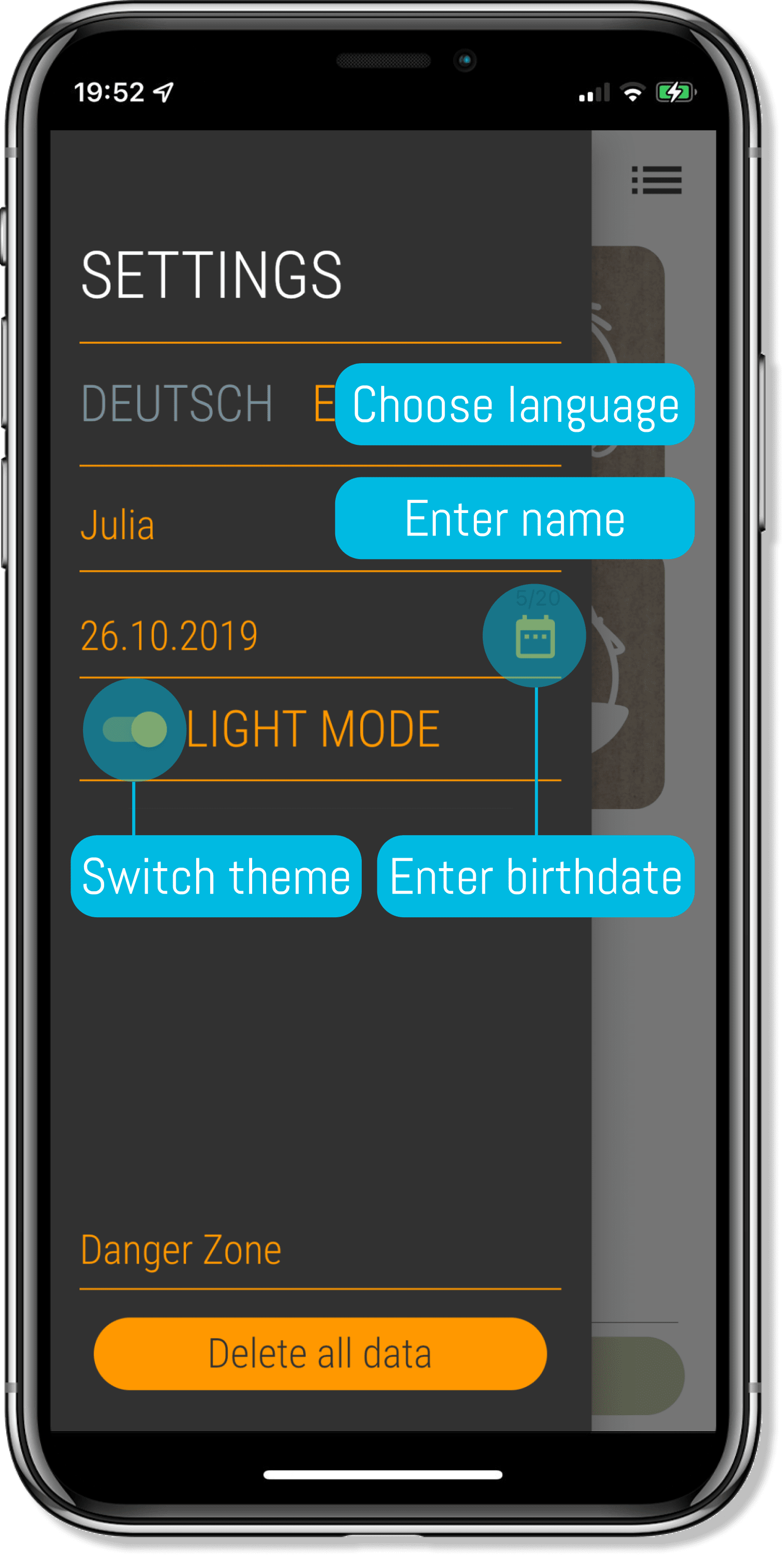 Stylized image of a mobile device.